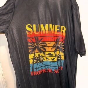 Black Tropical Sunset Swimsuit coverup